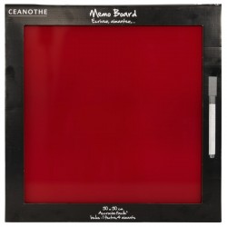Mémo board magnétique verre rouge 50x50 cm