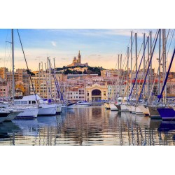 Tableau sur toile bateaux vieux port Marseille