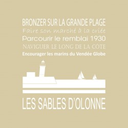 Tableau sur toile les sables d'Olonne beige 30x30 cm